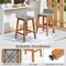 Acacia Wood Bar Stool Set – 2 Stools with Backrests and Footrests